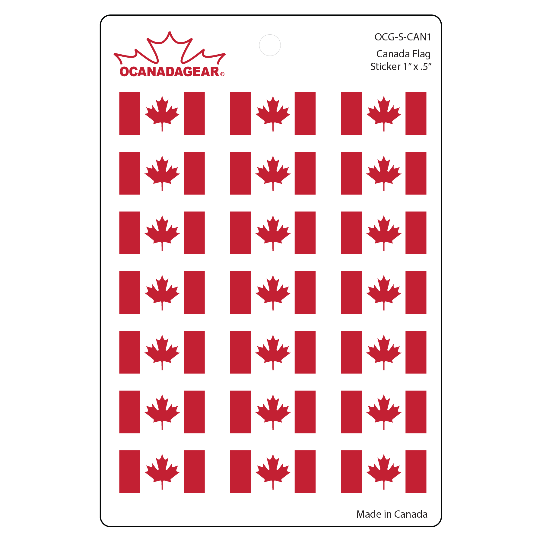 OCG Canada Flag Sticker Pack 21up small