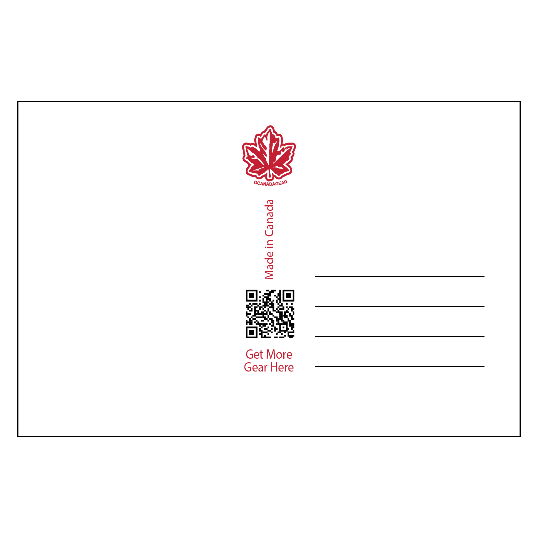 OCG Canada Flag Postcard back