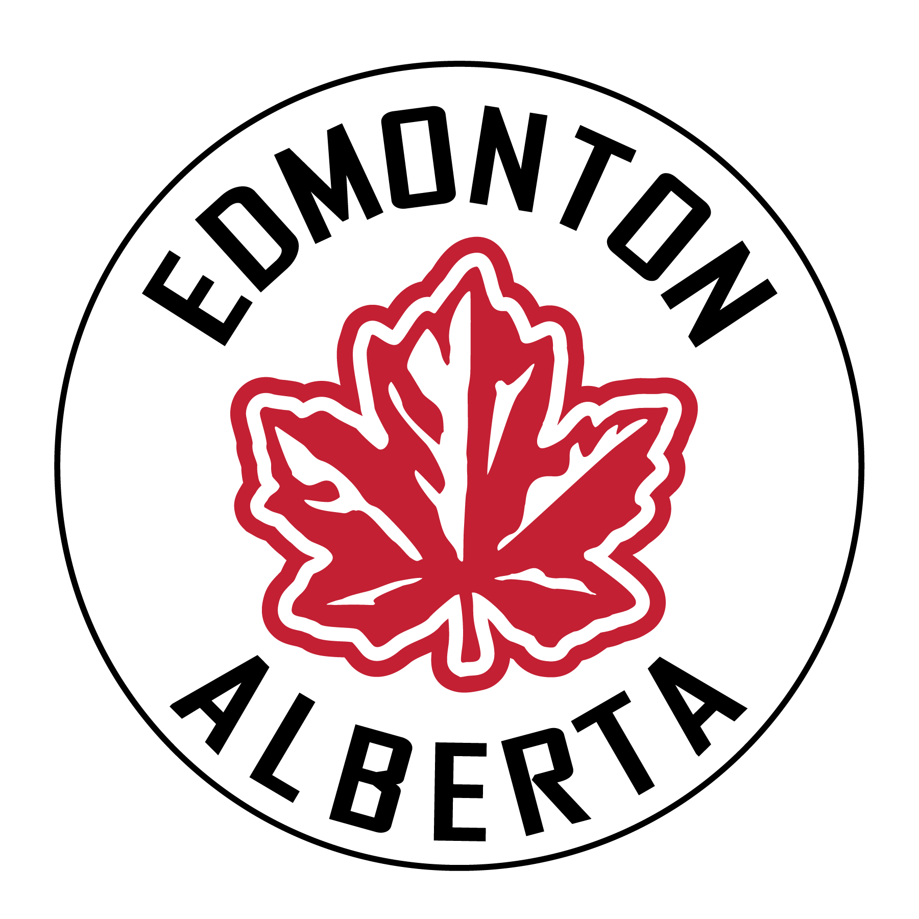 OCG Edmonton Maple Leaf Alberta round sticker