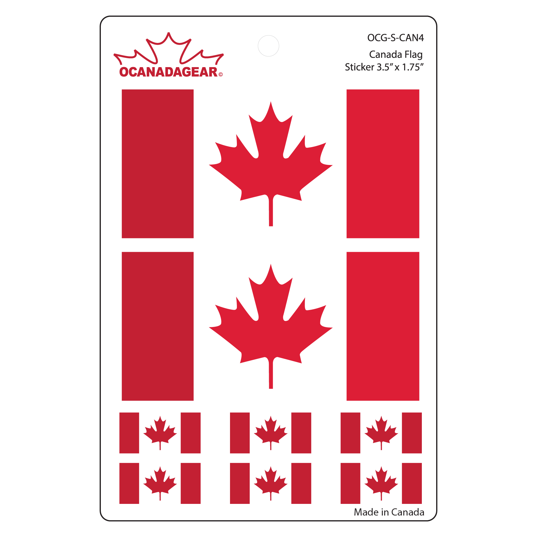 OCG Canada Flag Sticker Pack 8up can 4