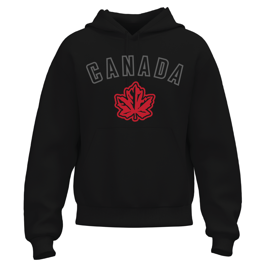 OCG Hoodie with Canada Maple Leaf Emblem embroidered Full Front on Black