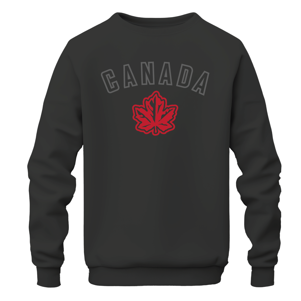 OCG Sweatshirt with Canada Maple Leaf Emblem embroidered Full Front on Black