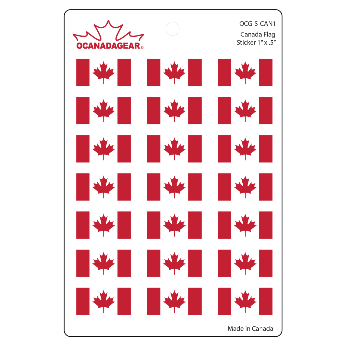 OCG Canada Flag Sticker Pack 21up small