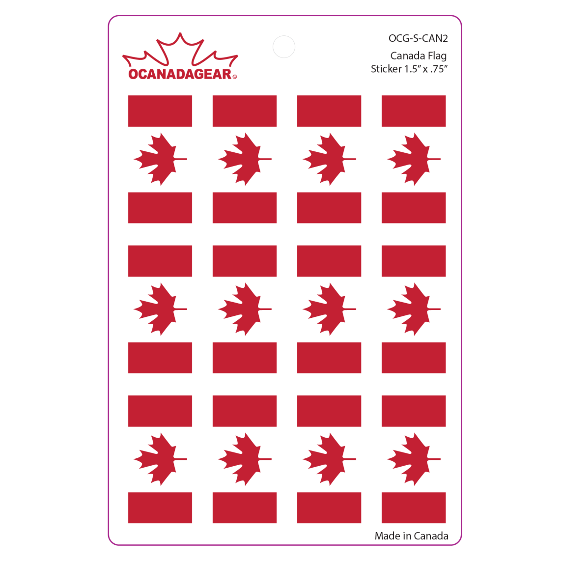 OCG Canada Flag Sticker Pack 12up