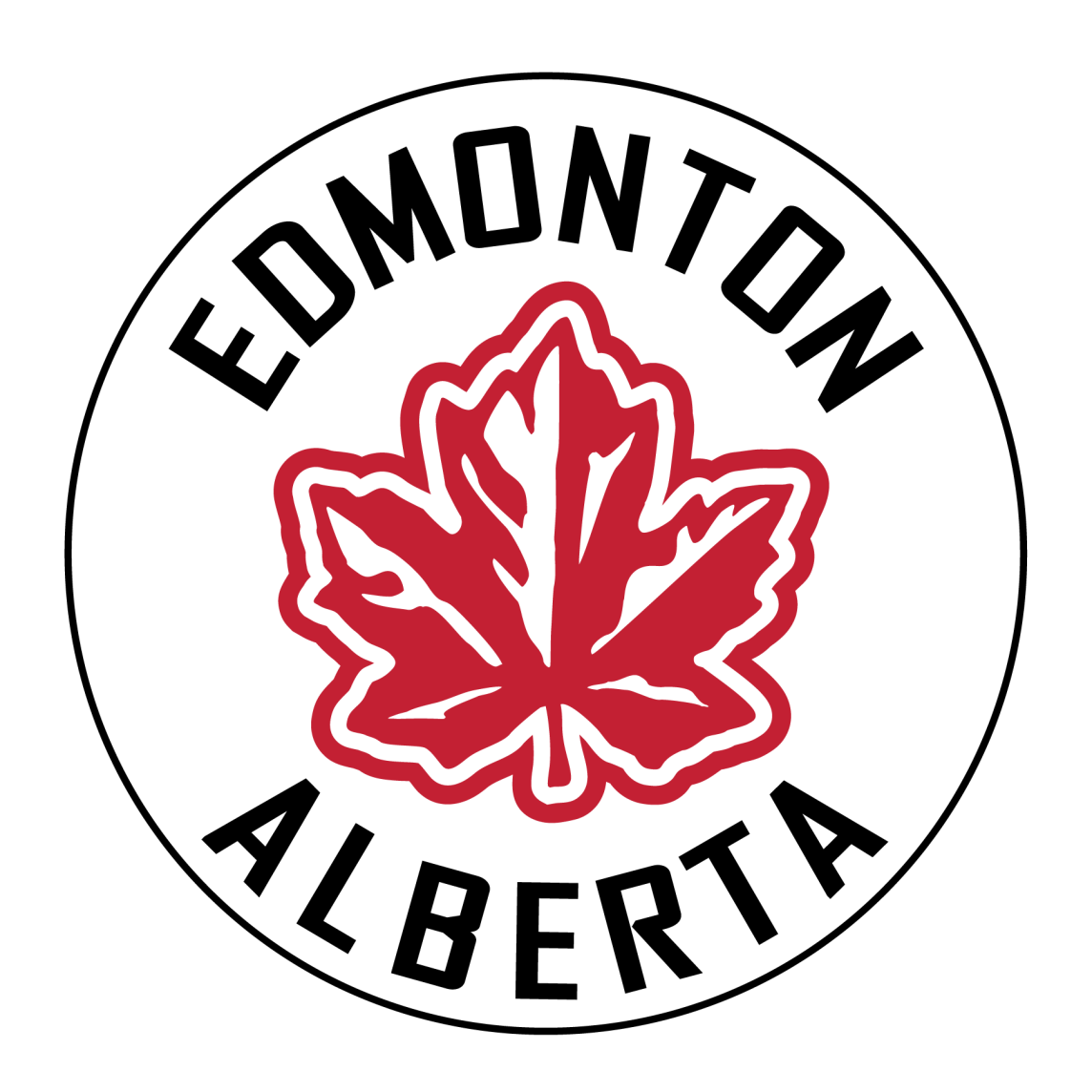 OCG Edmonton Maple Leaf Alberta round sticker