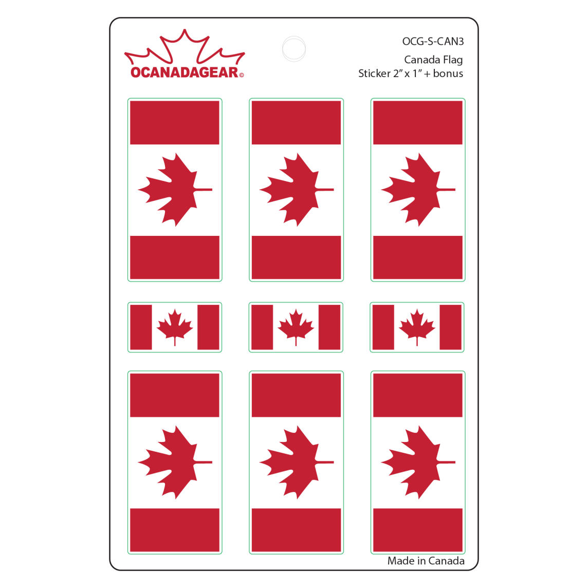 OCG Canada Flag Sticker Pack 9up can-3