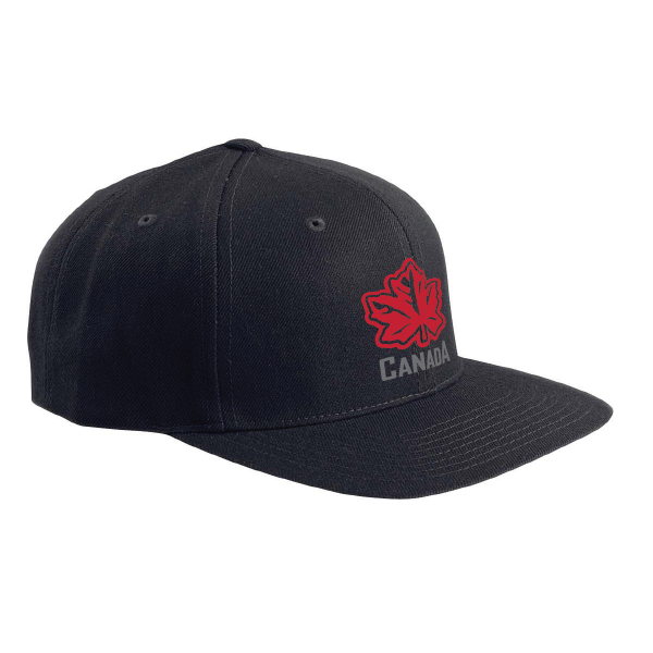 OCG Maple Leaf Canada embroidered on snap back yupoong black cap
