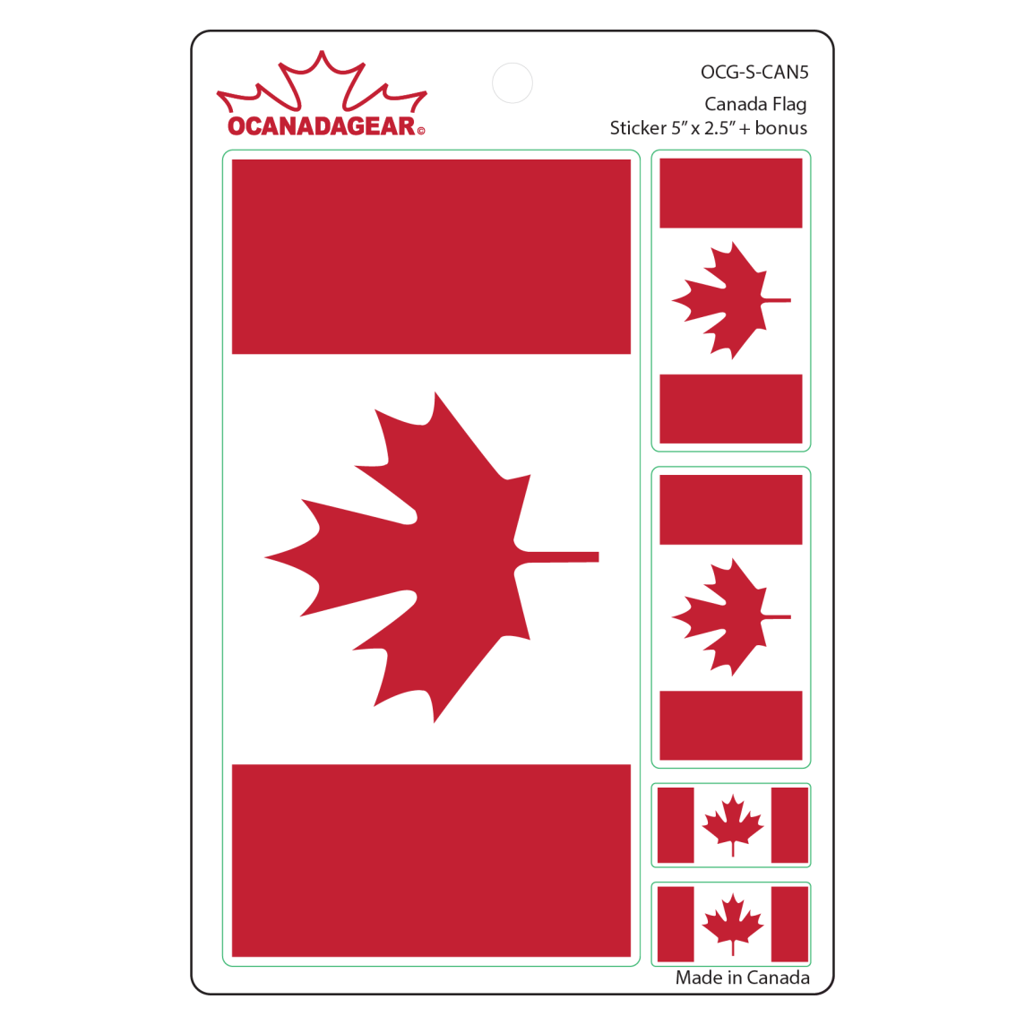 OCG Canada Flag Sticker Pack 5up can-5