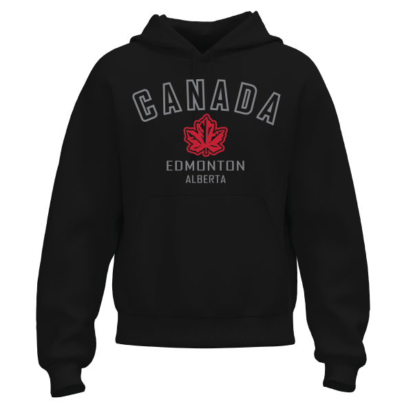 OCG Canada Maple Leaf Edmonton Embroidered on Black Hoodie