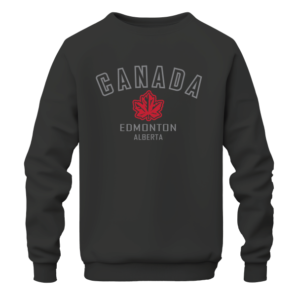 OCG Canada Maple Leaf Edmonton Embroidered on Black Sweatshirt